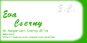 eva cserny business card